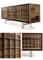 Buffet de luxe nordique, mobilier en bois, forme carrée et brune, meubles avec tiroirs pour salon, vente en gros,