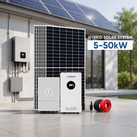 Système d'énergie domestique Lovsun 8-50KW, kit complet photovoltaïque monocristallin en silicium MPPT avec batterie lithium-ion et onduleur Deye