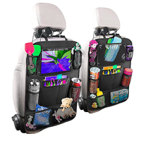 Organisateur de siège arrière de voiture en Oxford 600D avec logo personnalisé, sac de rangement avec écran transparent et compartiment pour tablette tactile