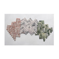 Carreaux de mosaïque en marbre vert pour murs et sols intérieurs, en pierre naturelle, motif chevron, parquet, carreaux personnalisés, mosaïque