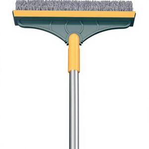 แปรงขัดห้องน้ำด้ามยาวปรับได้ ทำจากสแตนเลส ขนแปรงแบบเอียง พร้อมที่ขัดแบบถ้วยโลหะ-สำหรับโรงแรม ห้องอาบน้ำ ห้องสุขา - Product Image 1