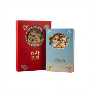 Chinese Gift Eco-friendly 3D Paper Carving Notebook with Peking Opera Design-Creative Chinese-Style New Year Present Fulianhui