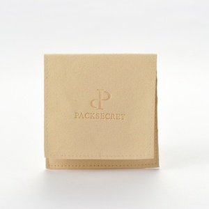 ซองใส่เครื่องประดับกำมะหยี่แบบมีฝาปิด ขนาด 8*8 ซม. สีน้ำเงิน พร้อมโลโก้สั่งทำพิเศษ - Product Image 3