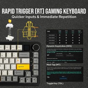 Ak820 Magnetic <b>Switch</b> (factory Tri-color Keycaps) C Tri-mode W/ <b>Oled</b> Display Rgb Diy Mechanical Keyboard Ak820 Magnetic - Product Image 5