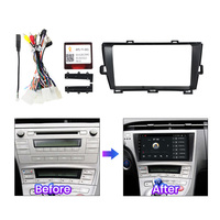 Mekede-reproductor de DVD para coche, Radio con Android, Marco fascia para toyota prius 2009-2015, panel de vídeo negro, cable de alimentación embellecedor