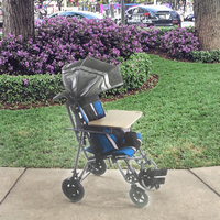Poussette rose pour enfants avec pare-soleil, fauteuil roulant manuel confortable en acier, certifié CE, réadaptation, capacité 50 kg, durable