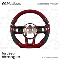 Volant personnalisé en fibre de carbone rouge pour l'amélioration de l'intérieur de voiture Jeep Wrangler JL Rubicon 4x4 Gladiator JT 2018-2026