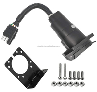 Kit adaptateur de feux de remorque OEM 4 broches à prise plate vers 7 broches à lame ronde avec support de montage
