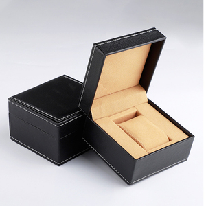 高品质PUレザーボックスウォッチボックスカスタムロゴ11.5x11x7.5cmギフト包装用ホワイトブラックグレー - Product Image 3