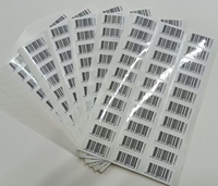 Etiquetas adhesivas personalizadas de papel estucado Grassin Copperplate con código de barras en lámina