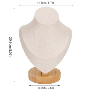 Juego de 3 Soportes Modernos de Lujo para Collares de Madera con Base de Terciopelo Imitación Piel en Forma de Elefante para Exhibición de Joyería - Product Image 6