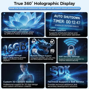 Vitrine publicitaire holographique LED double face avec ventilateur <span class=keywords><strong>3D</strong></span> pour promotion en centre commercial et commerce de détail - Product Image 2