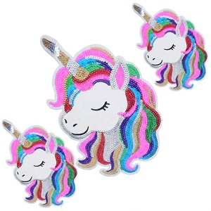 Cute Eco-Friendly Rainbow <b>Unicorn</b> Star Sequin PVC Embroidery Iron-On Applique Patch for Kids Clothing <b>Backpack</b> DIY Decoration - Product Image 3