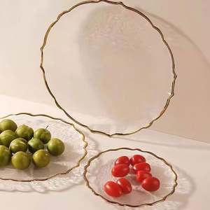 Pour Simple moderne verre fruits Snack assiette jetable ménage stockage pour bonbons Snack plat poli usine ventes directes - Product Image 1