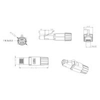 Conector de Red Keystone Modular Blindado CAT6A 8P8C RJ45 FTP STP Cat6 sin Herramientas, Precio de Fábrica