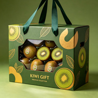Op maat bedrukte golfkartonnen fruitverpakking doos kiwi banaan cadeaudoos met transparant venster en lint handvat voor fruitverpakking