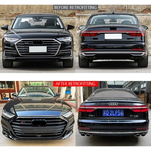 Kit carrosserie avant et arrière OUER 2019-2021 avec découpes pour feux antibrouillard, montage par vis, mise à niveau universelle, compatible Audi A8 - Product Image 2