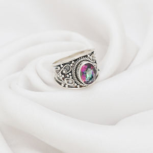Colorful Trendy Mystic Topaz <b>Silver</b> <b>Ring</b> <b>925</b> Sterling Fine Jewelry inoxydable waterproof sterling <b>silver</b> <b>925</b> <b>ring</b> - Product Image 2