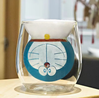 Tasse à café isotherme faite à la main écologique réutilisable 160ml/240ml à double paroi en verre transparent
