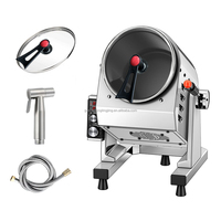 Machine de cuisson automatique électromagnétique 3500W, wok rotatif commercial pour la restauration