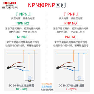 Capteur de proximité Delixi LJ12A3 inductif PNP/NPN 24V à deux ou trois fils, détection de métal - Product Image 3