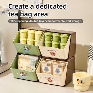 High-capacity Cartoon Portable Custom Logo and Packing Desktop <b>Double</b>-Layer Storage Box Promotional Wholesale Storage Container - Product Image 3
