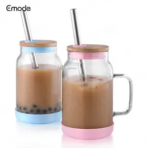 Boba Cup Bubble Tea Cup 700ml Wide Mouth Smoothie Cups With Lid