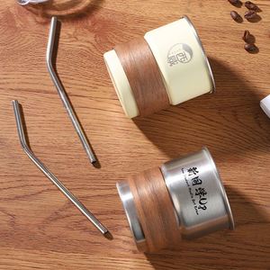 304 Stainless Steel Custom Outdoor <b>Portable</b> Camping Coffee Cup Modern Simplicity Design Lettering Promotional Gift Printed logo - Product Image 1
