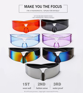 235 Nuevas Gafas de Sol Modernas de Una Sola Lente con Tecnología Futura, Personalizables con Logotipo, para Fiestas, para Hombre y Mujer 2404 - Product Image 2