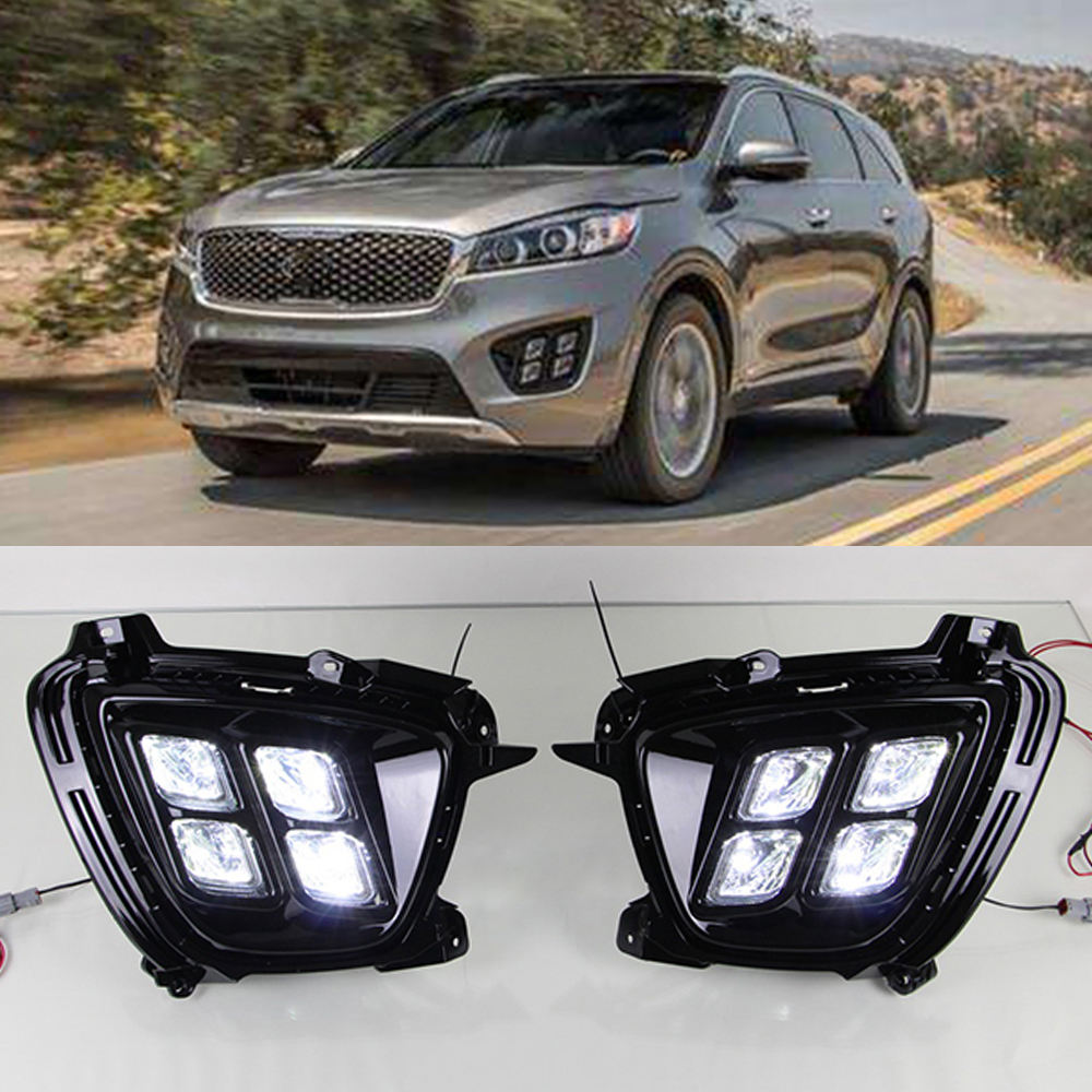 For Kia Sorento 2016-2020 Chrome Car Rear Bumper Fog Light Lamp Frame Cover Trim