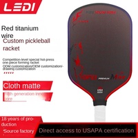 Raquette de pickleball fabriquée sur mesure par le fabricant d'origine, en fibre de titane, surface mate, sans couture, 5ème génération, pour sports de plein air