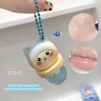 GEGE BEAR Huile à Lèvres Non Collante Brillant Baume à Lèvres Soin des Lèvres Huile Fruitée pour Lèvres Sèches Hydratante avec Porte-clés