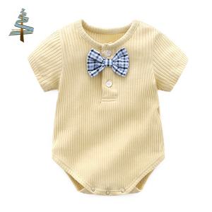 Traje de Verano para Bebé Niño, Manga Corta, Estilo Caballero, 100% Algodón, con Lazo, para Bebé Niño - Product Image 3