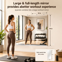 Nouveau Miroir de Gym Art Déco New Hope 30x48 Pouces (Lot de 2) Grand Miroir Mural Pleine Longueur en Verre pour Salle de Sport à Domicile, Yoga, Exercice, Studio de Danse