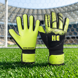 Dernier modèle, prix bas, gants de gardien de but en cuir respirant antidérapants à doigts entiers avec couleurs personnalisées et service OEM - Product Image 2