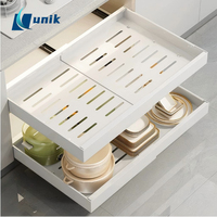 Estante de Almacenamiento Extraíble para Cocina, Organizador de Cajones Expandible, Estante Deslizable Ajustable para Especias, Resistente, Sin Necesidad de Taladrar, para Fregadero