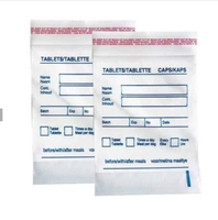 Sac de pilules médicales à fermeture à glissière pharmaceutique poche d'enveloppe de médecine en plastique scellée avec étiquette pour le stockage et l'organisation