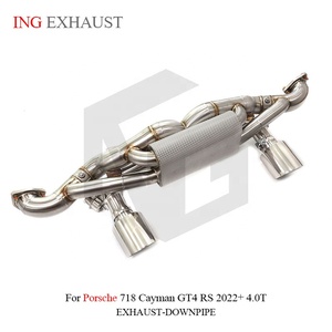 Sistema de Escape Valvetronic de Acero Inoxidable ING para Porsche 718 Cayman GT4 RS <span class=keywords><strong>2022</strong></span>+ 4.0T con Puntas de Escape con Protección Térmica y Control Remoto - Product Image 3