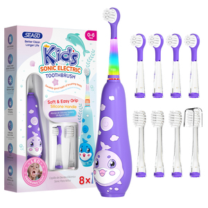 <span class=keywords><strong>Cepillo</strong></span> de <span class=keywords><strong>Dientes</strong></span> Eléctrico de Silicona para Bebés, Diseño de Delfín, Marca OEM Seago, con Luz LED de Colores - Product Image 1