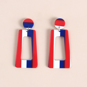 ต่างหูรูปหัวใจห้าแฉกรูปธงชาติอเมริกันต่างหูอะซิเตทรูปใบไม้เมเปิ้ล - Product Image 4