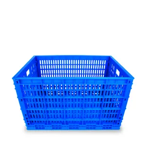 Heavy Duty Large Vented Food Grade Vegetable Crates Plastic Folding Fruit Bins For Sale