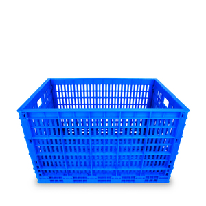 Heavy Duty Large Vented Food Grade Vegetable Crates Plastic Folding Fruit Bins For Sale