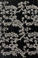 Fond de velours d'arbre à feuilles persistantes + 3mm broderie de paillettes beau manteau veste robe robe de soirée tissu à paillettes