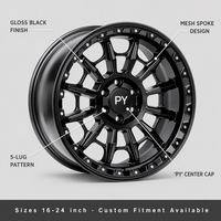 Jantes en alliage forgées en maille noire brillante PY pour tout-terrain, 16-24 pouces, pour 4x4, SUV, camionnettes, personnalisées