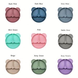 Juego de Platos para Bebé Libres de BPA, Juego de Cena para Niños de Silicona de 6 Piezas, Juego de Alimentación para Bebé 100% de Silicona con Plato Dividido y Tazón con Succión - Product Image 4
