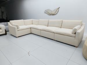 スタイリッシュなベージュのぬいぐるみ断面ソファセットミニロングふわふわソファスタイリッシュな泡布張りリビングルーム家具 - Product Image 4