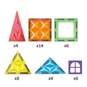 Tuiles de construction magnétiques colorées 42 pièces, jouets éducatifs STEM, blocs de construction sensoriels pour l'apprentissage et le développement des enfants d'âge préscolaire - Product Image 5