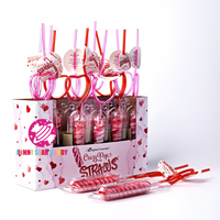 Vente en gros de bonbons Sucette saveur de fruit sucette torsadée multicolore avec bâtonnets de paille bonbon dur