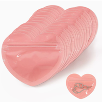 Sacs en plastique PVC en forme de cœur pour bijoux, bagues, boucles d'oreilles, emballage, sac de rangement, sacs à fermeture éclair pour petites entreprises, boutiques