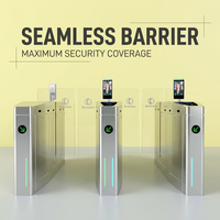 Système de contrôle d'accès KMS avec tourniquet à barrière rabattable, lecteur de carte RFID bidirectionnel en acier inoxydable anti-collision pour métro